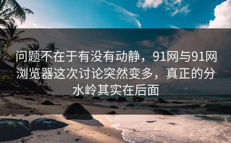问题不在于有没有动静，91网与91网浏览器这次讨论突然变多，真正的分水岭其实在后面