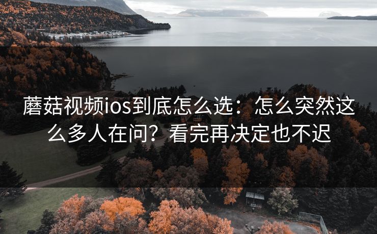 蘑菇视频ios到底怎么选：怎么突然这么多人在问？看完再决定也不迟